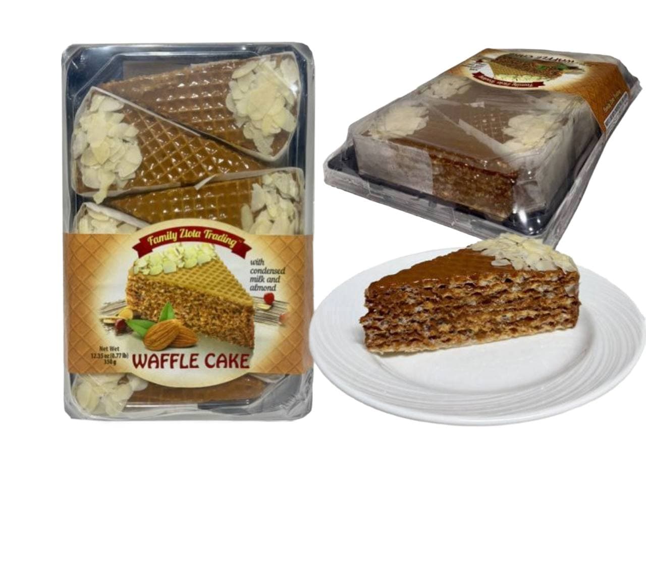 WAFFLE CAKE WITH CONDENSED MILK & ALMOND 16/350 G